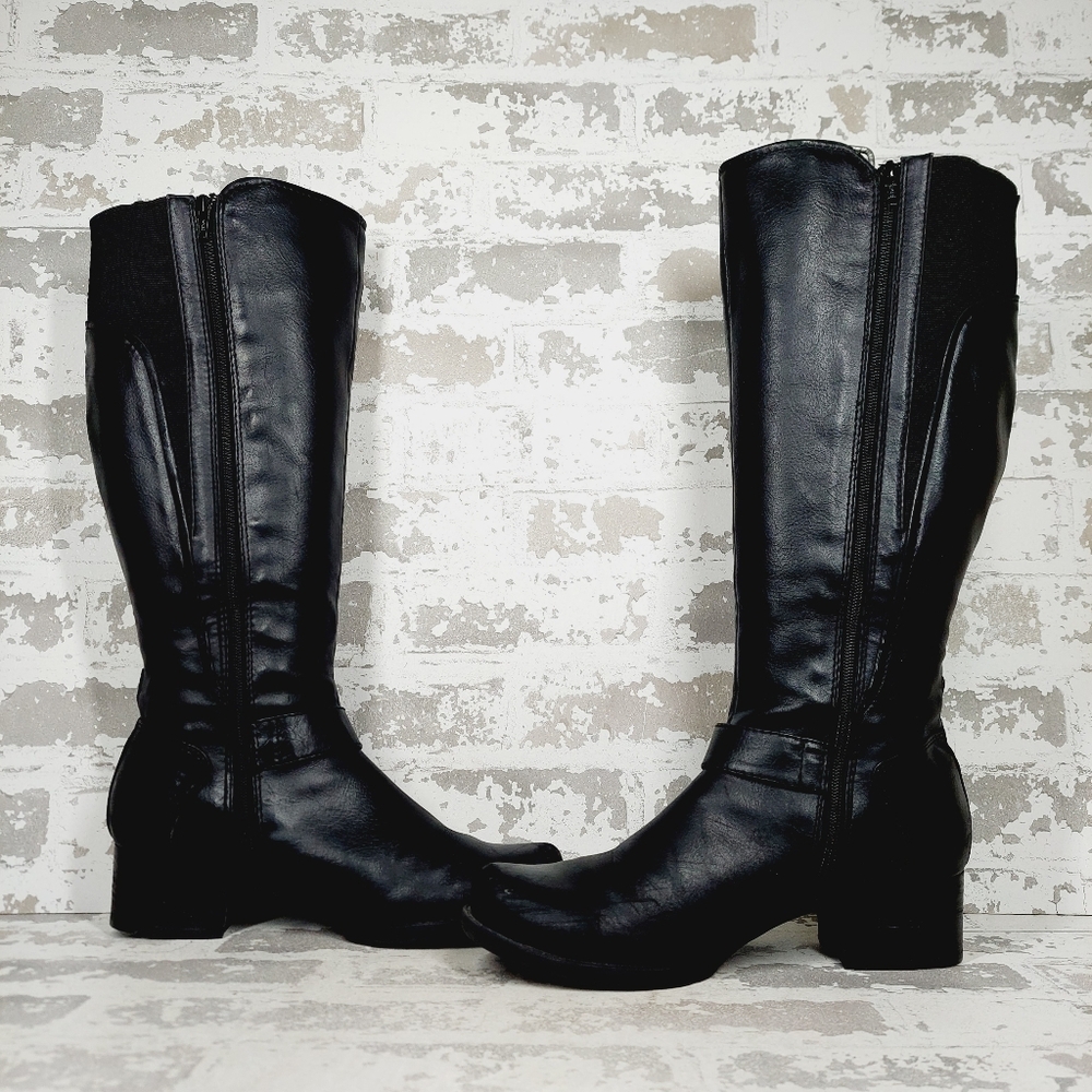 New BareTraps Women's Black Faux Leather Riding Boots F206 - Picture 5 of 12